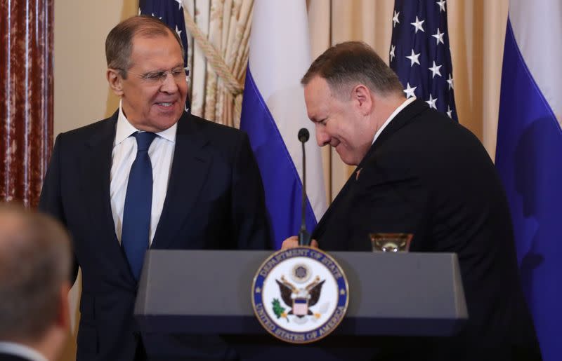 Russia’s Foreign Minister Lavrov and U.S. Secretary of State Pompeo hold news conference at State Department in Washington