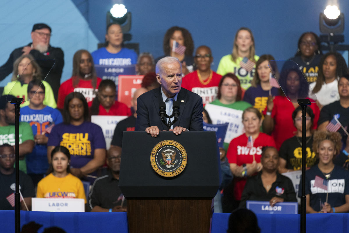 Amid a slow start, Biden hits 2024 campaign trail with a nod to labor support