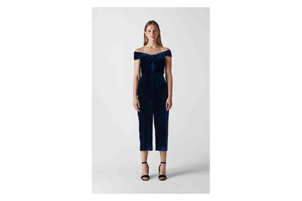 Velvet Silk Mix Jumpsuit