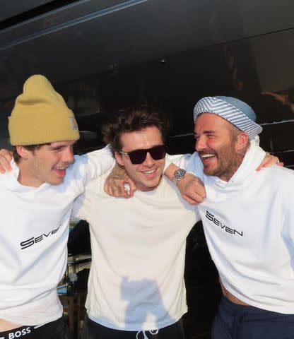 <p>Instagram/victoriabeckham</p> Cruz, Brooklyn and David Beckham spend Easter on a yacht, as posted by Victoria Beckham on Instagram Sunday