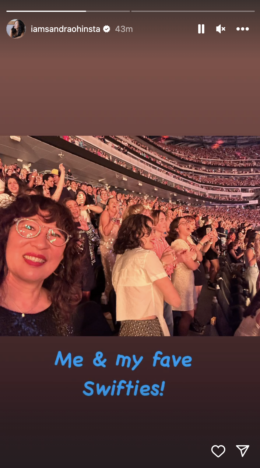 Sandra Oh in a crowd