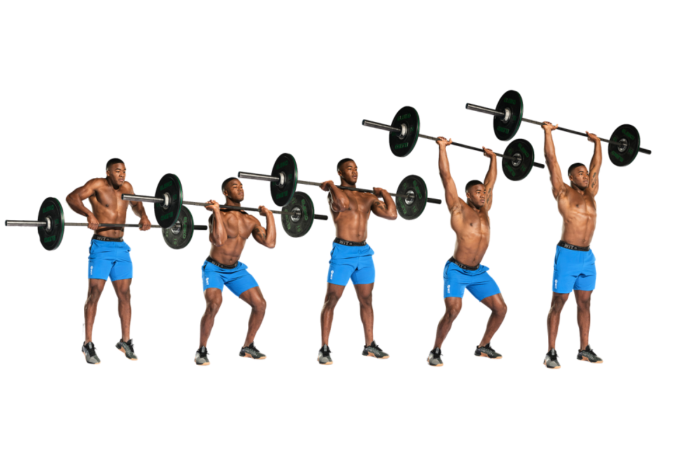 a group of men lifting weights