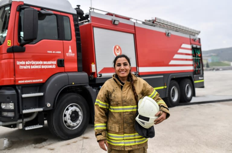Devrim Ozdemir, one of the first women firefighters in Turkey, has inspired 50 other women to join the Izmir brigade
