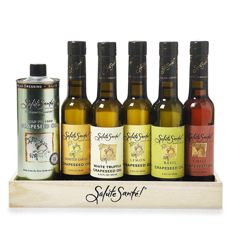 Salute Sante! Infused Grapeseed Oil Gift Set