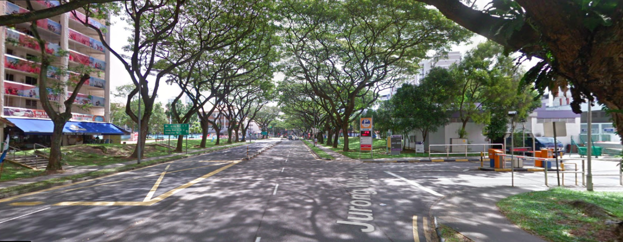 Neo Kiam Huat had driven his lorry out of the carpark and was turning right onto Jurong West Avenue 1 when the accident occurred. (PHOTO: Google Maps screenshot)