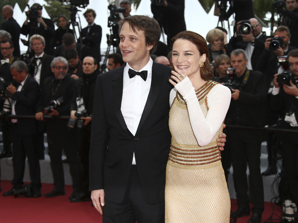 Actors August Diehl, left, and Valerie Pachner pose for photographers upon arrival at the premiere of the film 'A Hidden Life' at the 72nd international film festival, Cannes, southern France, Sunday, May 19, 2019. (Photo by Joel C Ryan/Invision/AP)