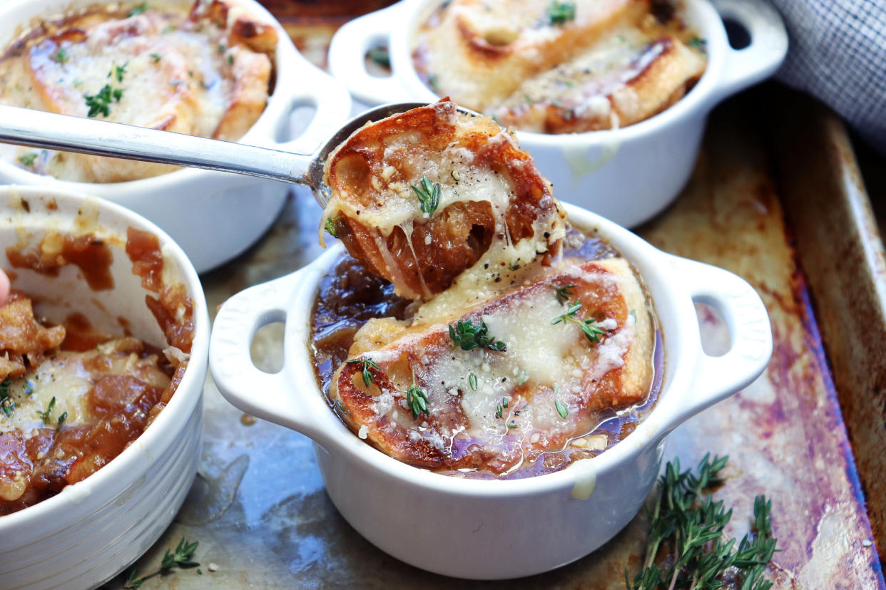 Use this trick to quickly caramelize onions for French onion soup. (Photo: Jeremy Paige)