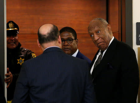 Actor and comedian Bill Cosby exits following a pretrial hearing for his sexual assault trial at the Montgomery County Courthouse in Norristown, Pennsylvania, U.S. March 6, 2018. REUTERS/Brendan McDermid