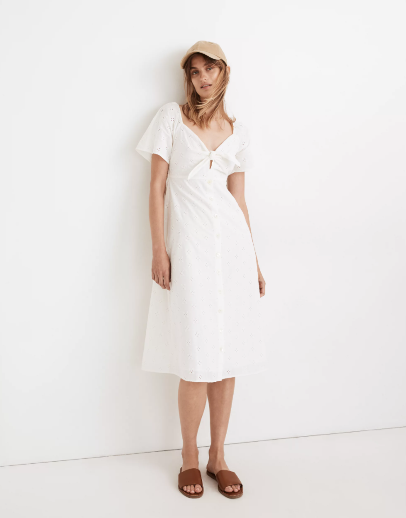 Madewell Tie-Front Eyelet Dress