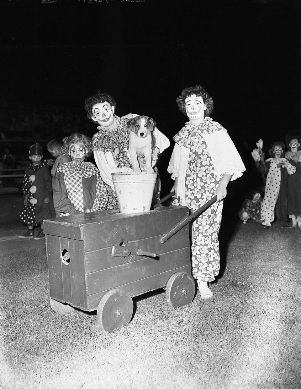 Aug. 12, 1952: Recreation Department annual circus. Allene Williams, Barbara Jean Wilson and Lalita Hurd.