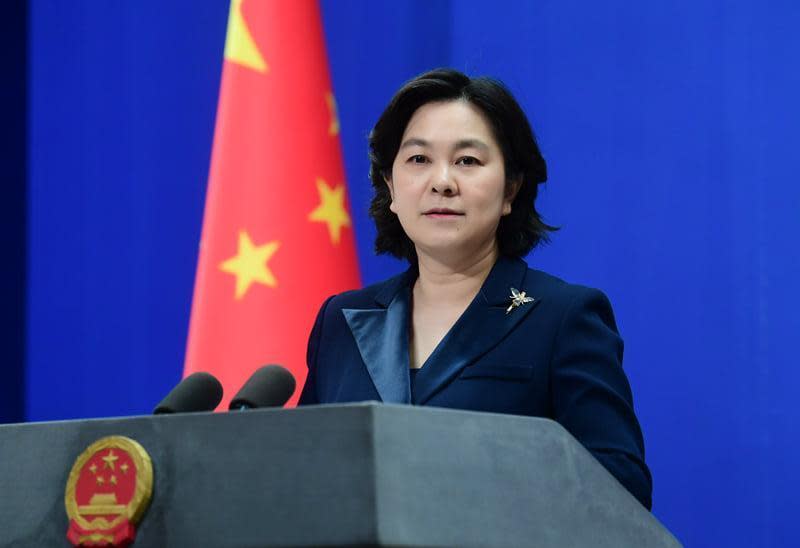 中國外交部發言人華春瑩指歡迎各國人權團體前去新疆參訪，還指真正發生過「種族滅絕」的是西方國家。（翻攝自中國外交部臉書）