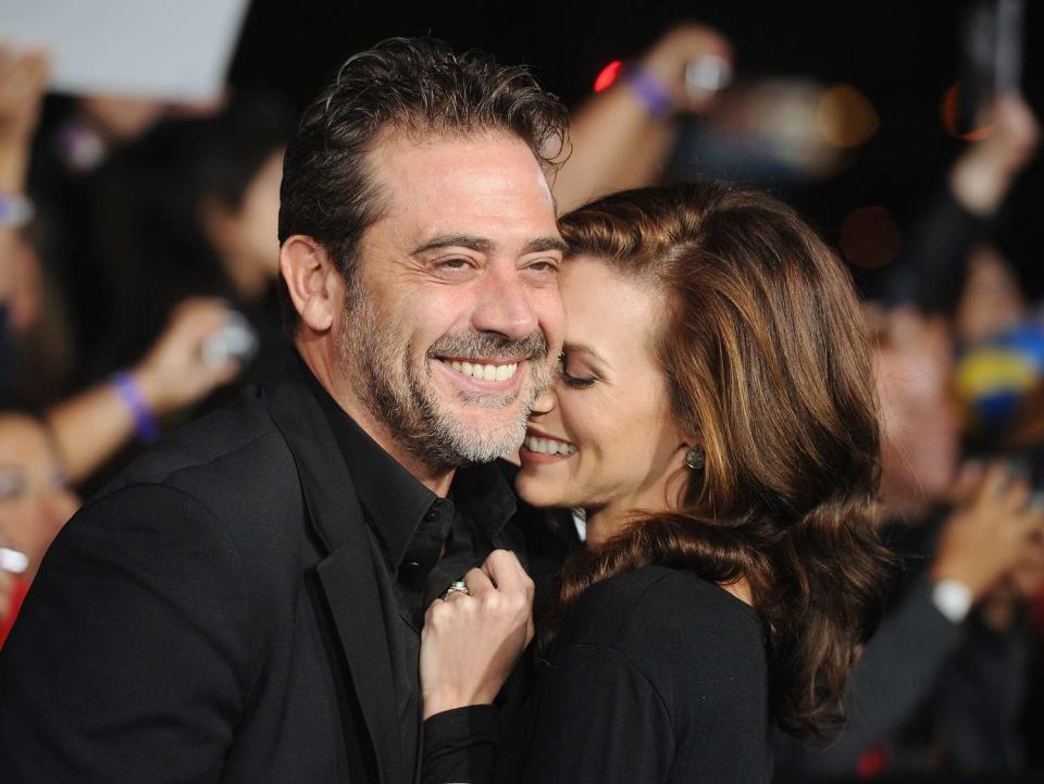 Jeffrey Dean Morgan and Hilarie Burton arrive at the Premiere of Summit Entertainment's "The Twilight Saga: Breaking Dawn - Part 1" at Nokia Theatre L.A. Live on November 14, 2011 in Los Angeles, California