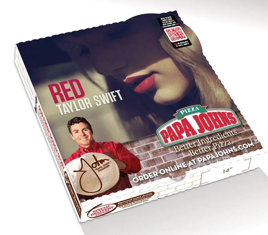 Taylor Swift Papa John's pizza box