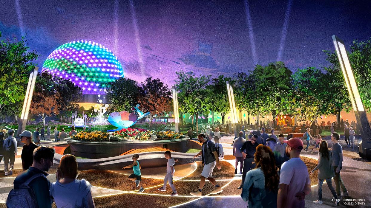 Spaceship Earth may be the most iconic structure in World Celebration and EPCOT overall, but CommuniCore Plaza will be the heart of the new neighborhood.