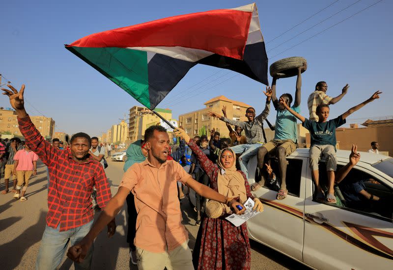 Rally marking the anniversary of the April uprising, in Khartoum