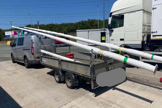 This transit van and trailer was stopped at junction 29 on the M6 <i>(Image: Lancashire police)</i>