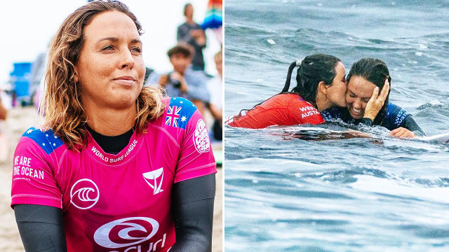 Sally Fitzgibbons, pictured here after being cut from the WSL&#39;s Championship Tour in brutal scenes.