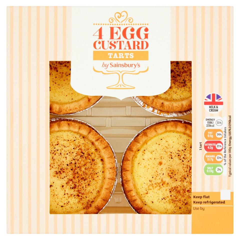 2) RUNNER-UP By Sainsbury's 4 Egg Custard Tarts