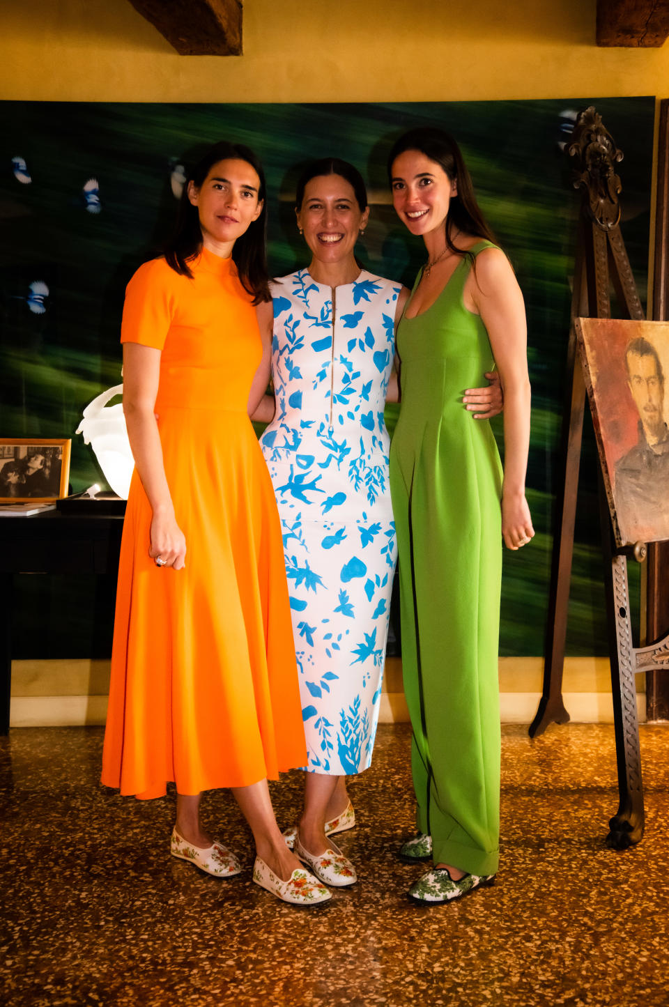 Viola Arrivabene, Emilia Wickstead and Vera Arrivabene at the intimate lunch in Venice. - Credit: Claudia Rossini/Courtesy of ViBi Venezia