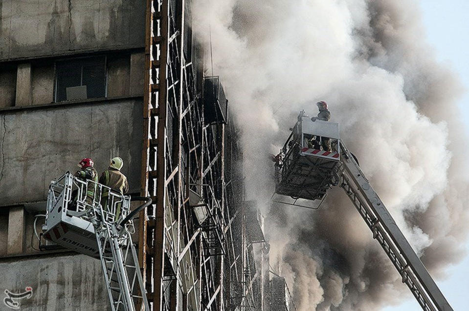 Deadly fire destroys high-rise building in Tehran, Iran