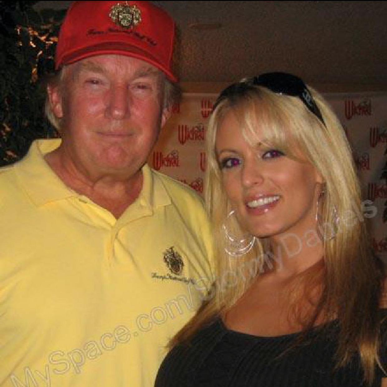 Stormy Daniels and Donald Trump are pictured together in an undated photo.