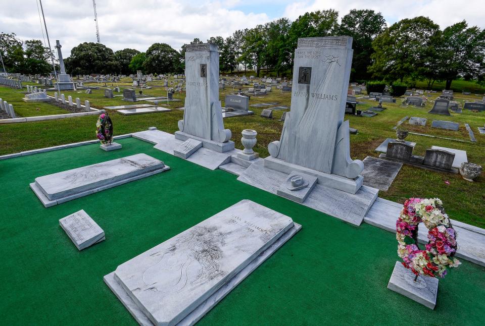 Hank Williams gravesite at Oakwood Cemetery in Montgomery.