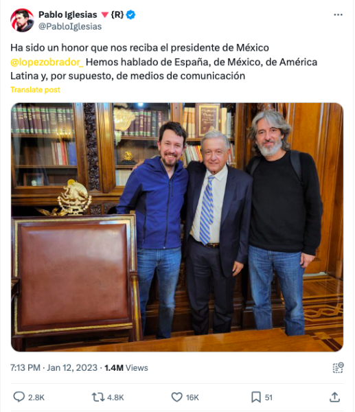 ¿Quiénes son Inna Afinogenova, la periodista que entrevistó a AMLO, y Pablo Iglesias, director de Canal Red?