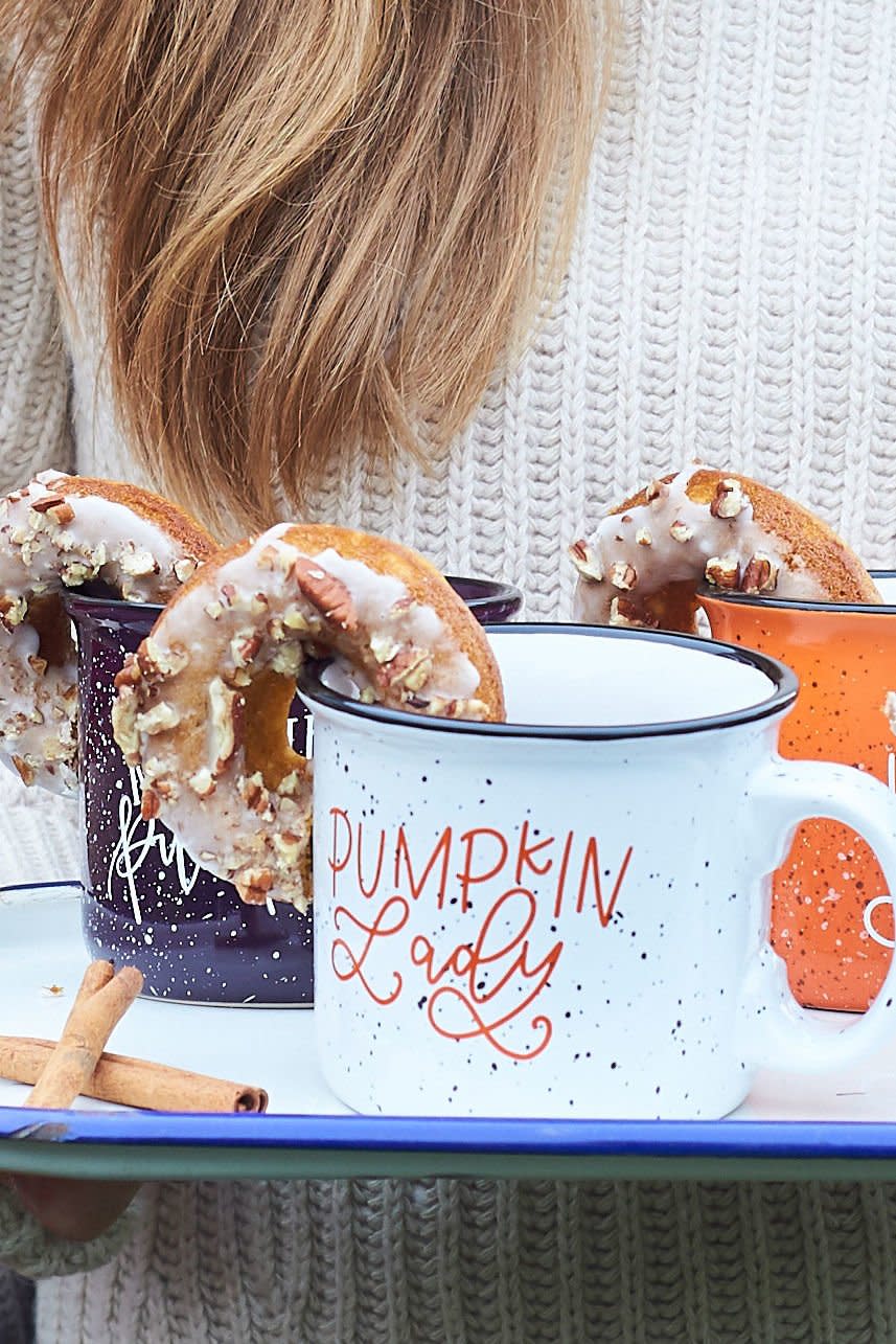 Baked Mini Pumpkin-Pecan Donuts