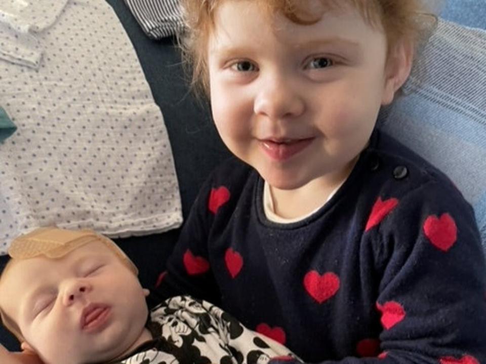 Joey with sister Carly, three. (?Edinburgh Children’s Hospital C SWNS)