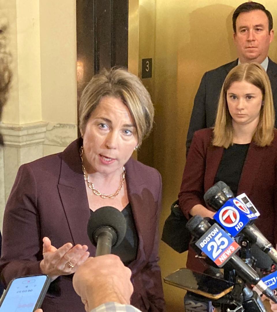 Gov. Maura Healey defends her nomination of her former romantic partner, associate justice Gabrielle Wolohojian, who serves on the Massachusetts Appellate Court.