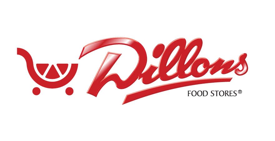 The Dillons logo, featuring the company's name in red letters and a cart in the shape of an orange slice