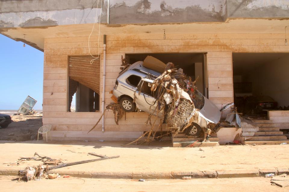 Damage from massive flooding is seen in Derna, Libya, Wednesday, Sept.13, 2023.