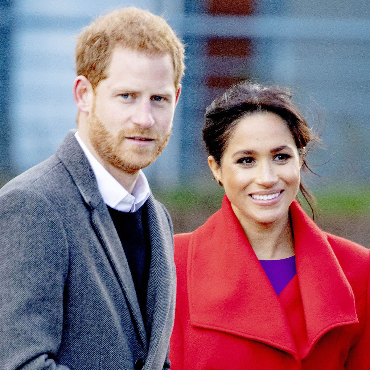 Prince Harry Meghan Markle red coat