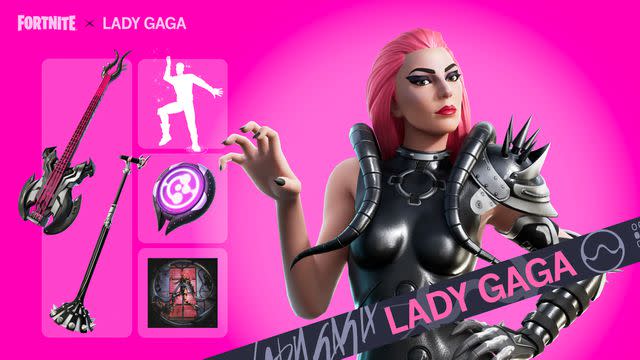 <p>Epic Games</p> Lady Gaga in 'Fortnite Festival'