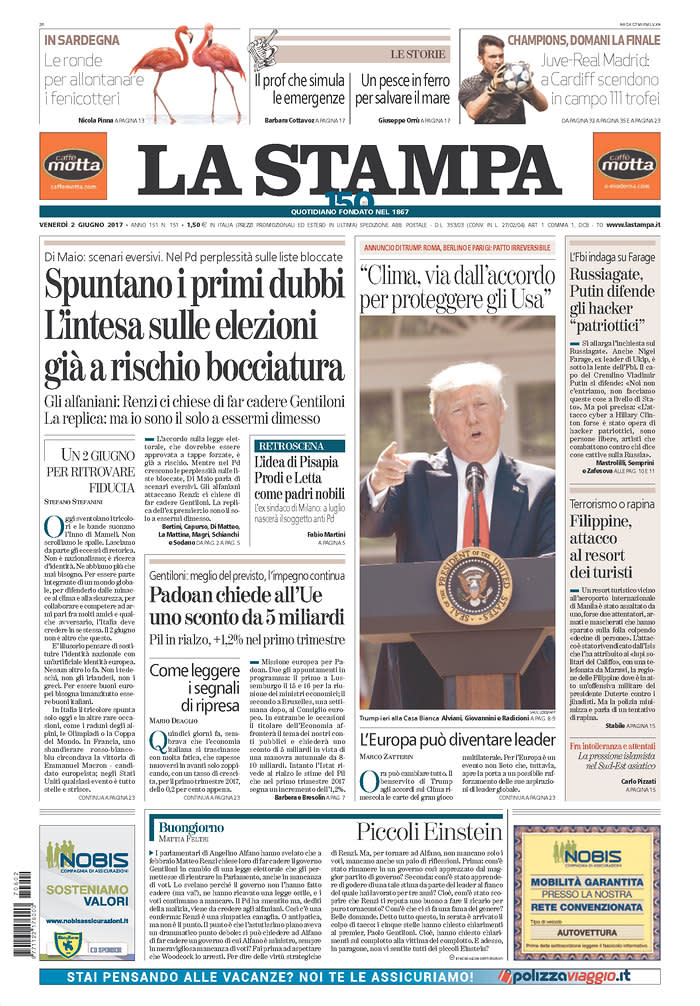 <p>“La Stampa,” published in Torino, Italy. (Newseum) </p>