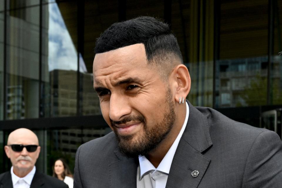 Nick Kyrgios (pictured) leaving the magistrate's court in Canberra.