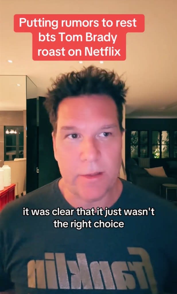 Dane Cook didn’t enjoy Ben Affleck’s rant at the Tom Brady roast. TikTok / @ danecook