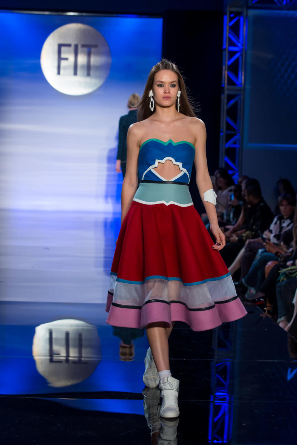 FIT graduate Namibia Viera Martinez won the show’s Critic’s Choice Award for her clever use of cutouts and color blocking.