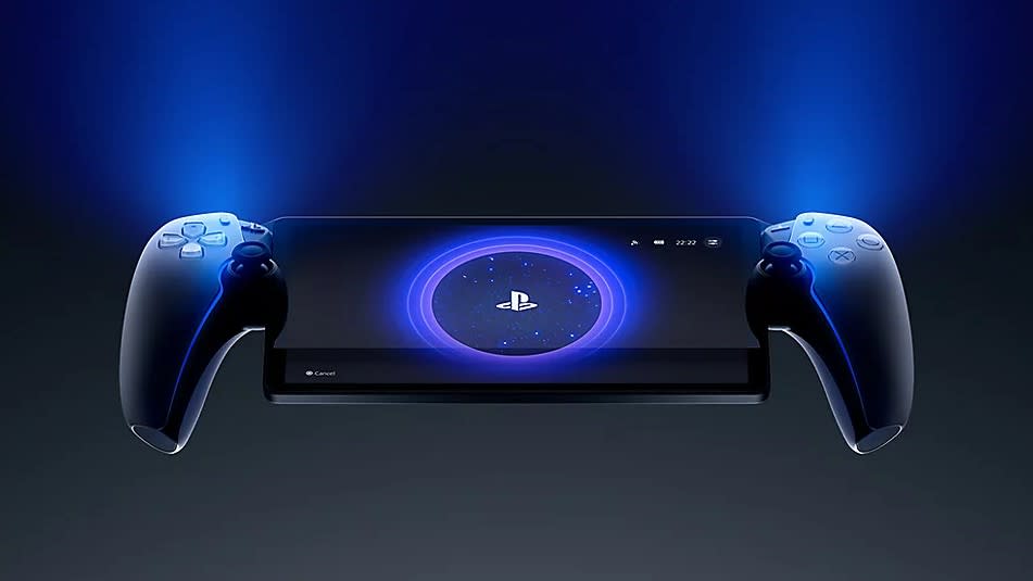 A promotional shot of the PlayStation Portal handheld device
