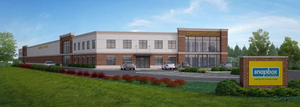 An architectural rendering of the proposed self-storage facility on Route 22 in Bridgewater west of Vosseller Avenue.