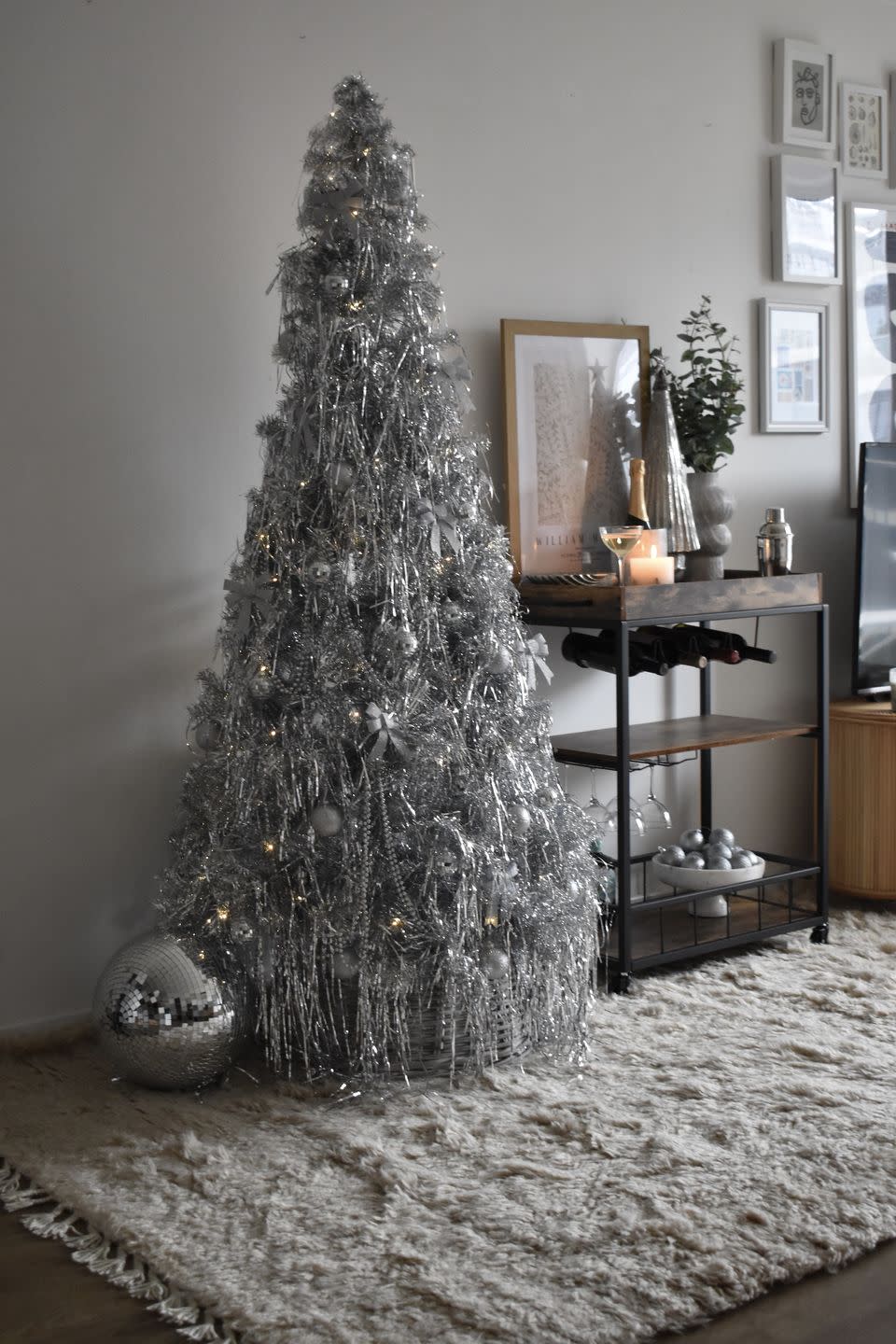 silver christmas tree