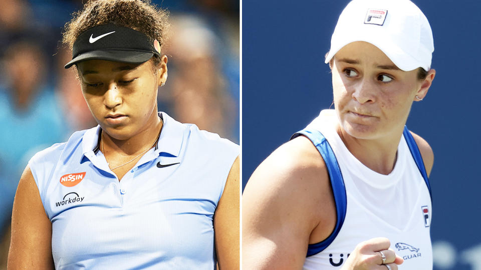 Naomi Osaka and Ash Barty, pictured here at the Cincinnati Masters.