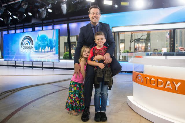 <p>Nathan Congleton/NBCU Photo Bank/NBCUniversal </p> Carson Daly with son Jackson and daughter Etta