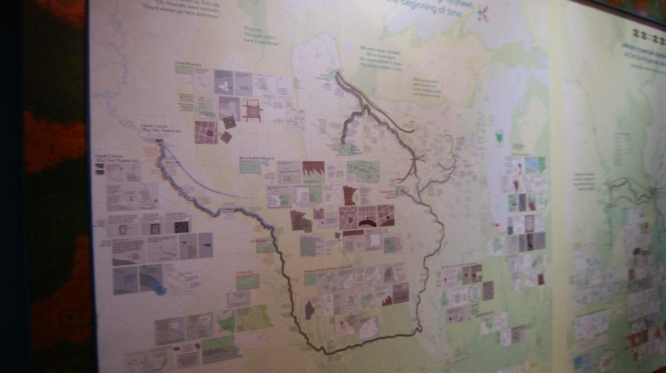 This map was created by Ho-Chunk tribal historians and is on display at the Field Museum in Chicago.