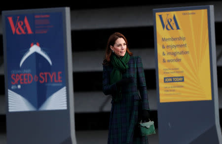 Catherine, Duchess of Cambridge departures after the visit at the "V&A Dundee" museum in Dundee, Scotland, January 29, 2019. REUTERS/Russell Cheyne