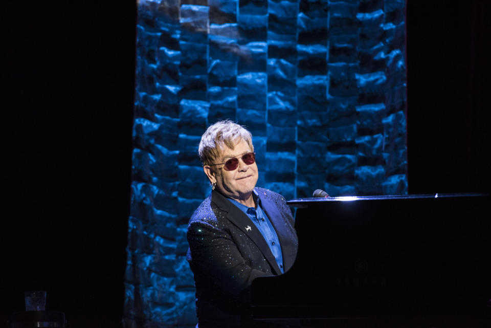 <p>$60 million: Despite turning 70, Sir Elton seems to be busier than ever, playing 99 live shows at a Las Vegas residence and beyond. (Andrew Renneisen/Getty Images) </p>