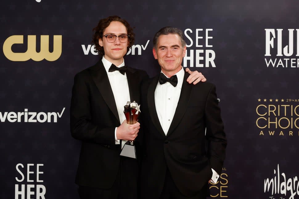 billy crudup and son william atticus parker at the 2024 critics choice awards