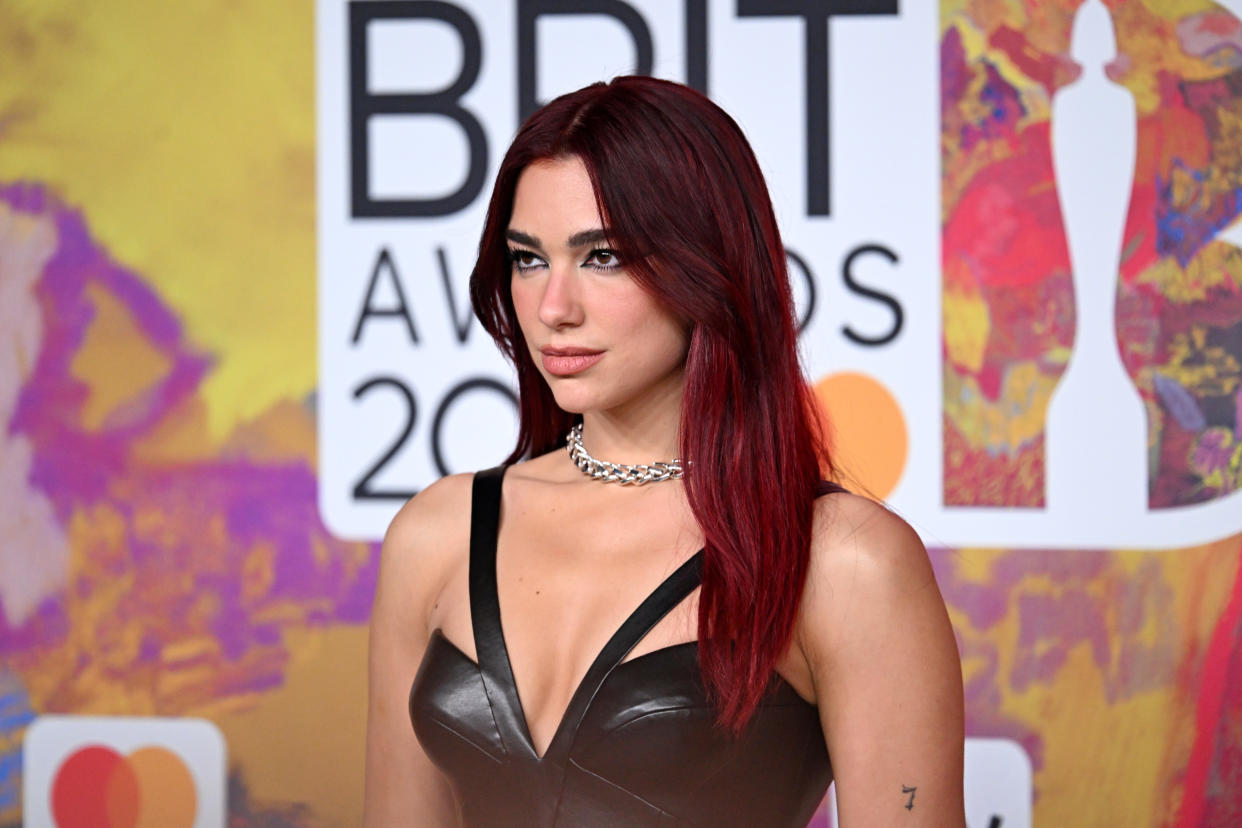 Dua Lipa attends the BRIT Awards 2024 at the O2 Arena in London