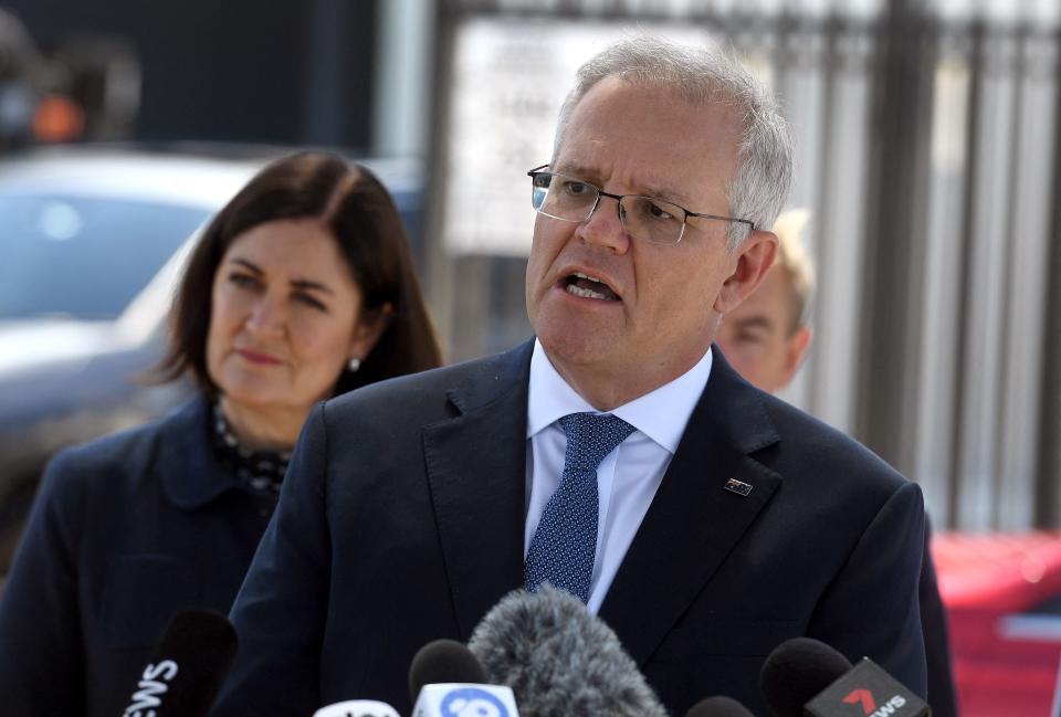 Australian Prime Minister Scott Morrison speaks to the media. (Source: Getty)