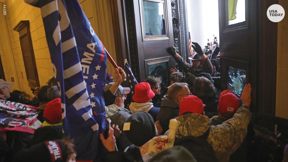 President Trump spoke to the crowd and urged them to go to the building. Then the crowd turned violent as rioters stormed the U.S. Capitol.